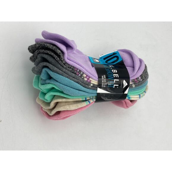 K.Bell Women's 10 Pairs No Show Fit Socks, Multicolor Mix Shoe Sz 5.5-10 NEW - Picture 4 of 4
